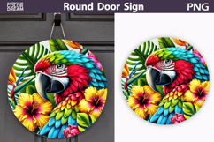 Tropical Parrot Door Sign | Summer Beach Decor Product Image 1