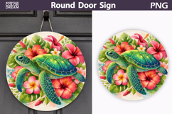 Tropical Sea Turtle Door Sign | Beach Summer Decor Product Image 1