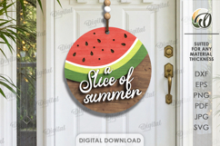 3D Summer Round Sign Laser Cut. A slice of summer SVG Product Image 1