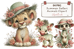 Summer Safari Animals Clipart Product Image 1
