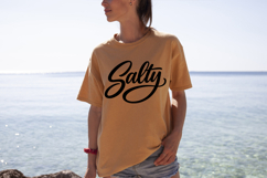 Simple bold “Salty” word design perfect for summer shirts, decals, and sublimation projects.