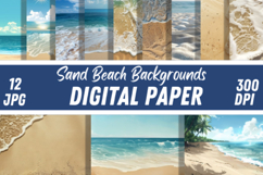 Summer Sand Beach Ocean Backgrounds Digital Paper Product Image 1