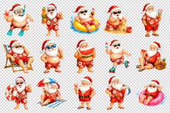 Summer Santa clipart printable sublimation bundle png Product Image 3