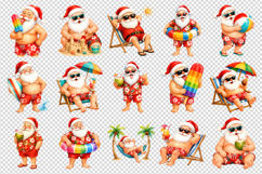 Summer Santa clipart printable sublimation bundle png Product Image 4