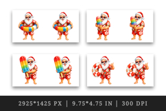 Summer Santa mug wrap printable sublimation design Product Image 2