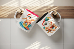 Summer Santa mug wrap printable sublimation design Product Image 3