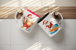 Summer Santa mug wrap printable sublimation design Product Image 3