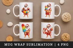 Summer Santa mug wrap printable sublimation design Product Image 1
