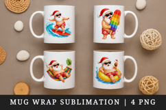 Summer Santa mug wrap printable sublimation design Product Image 1