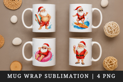 Summer Santa mug wrap printable sublimation design Product Image 1