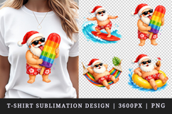 Summer Santa t-shirt printable sublimation design png Product Image 1