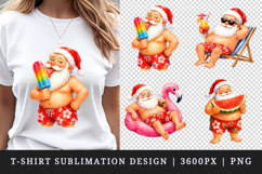 Summer Santa t-shirt printable sublimation design png Product Image 1