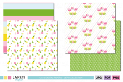 Flamingo themed digital paper for creative projects