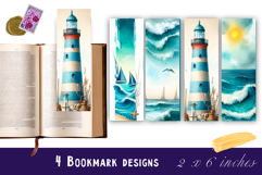 Watercolour Summer sea Landscape Bookmarks Sublimation Product Image 1