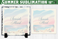 Seaside Mood Sublimation PNG | Summer Beach Slate Design Product Image 1