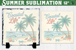Coastal life Sublimation PNG | Summer Beach Slate Design Product Image 1