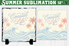 Coastal life Sublimation PNG | Summer Beach Slate Design Product Image 1