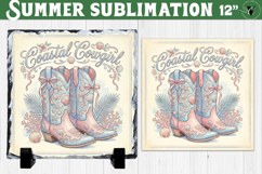 Coastal Cowgirl Sublimation PNG | Summer Beach Slate Design Product Image 1