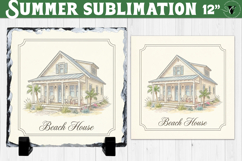 Beach house Sublimation PNG | Summer Beach Slate Design Product Image 1