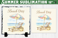 Beach day Sublimation PNG | Summer Beach Slate Design Product Image 1