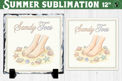 Sandy toes Sublimation | Summer Beach Slate Design Product Image 1
