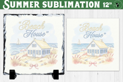 Beach house Sublimation PNG | Summer Beach Slate Design Product Image 1