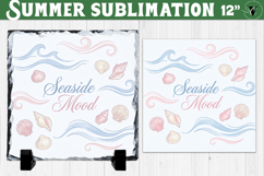 Seaside Mood Sublimation PNG | Summer Beach Slate Design Product Image 1
