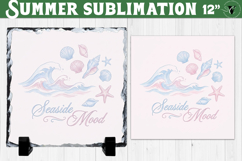Seaside Mood Sublimation PNG | Summer Beach Slate Design Product Image 1