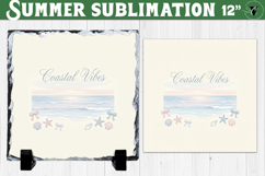 Coastal vibe Sublimation PNG | Summer Beach Slate Design Product Image 1