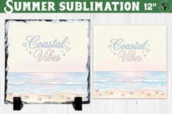 Coastal vibe Sublimation PNG | Summer Beach Slate Design Product Image 1
