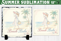 Beach Babe Sublimation | Summer Beach Slate Design Product Image 1