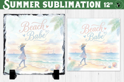 Beach Babe Sublimation | Summer Beach Slate Design Product Image 1