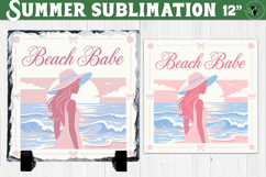 Beach Babe Sublimation | Summer Beach Slate Design Product Image 1
