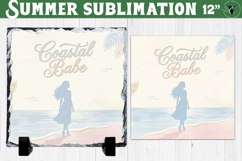 Coastal Babe Sublimation | Summer Beach Slate Design Product Image 1