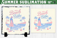 Beach Babe Sublimation | Summer Beach Slate Design Product Image 1