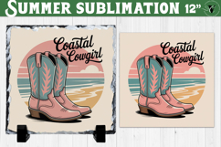 Coastal Cowgirl Sublimation | Summer Beach Slate Design Product Image 1