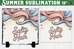 Salty Hair Sublimation | Summer Beach Slate Design Product Image 1