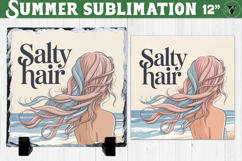 Salty Hair Sublimation | Summer Beach Slate Design Product Image 1