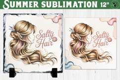Salty Hair Sublimation | Summer Beach Slate Design Product Image 1