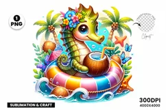 Summer, summer clipart, Sea Horse Clipart, summer animals clipart, summer png, Sublimation designs, Summer Sublimation, Summer Patriotic PNG, Summer Patriotic Clipart, Printable Crafts,