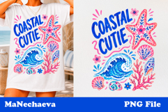 Summer Coastal Sublimation | Coastal Cutie Wave PNG Product Image 1