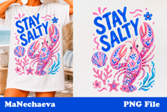 Summer Coastal Sublimation | Stay Salty Lobster PNG Product Image 1