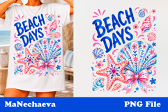 Summer Coastal Sublimation | Beach Days Seashell PNG Product Image 1