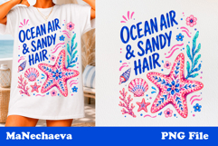 Summer Coastal Sublimation | Ocean Air Sandy Hair PNG Product Image 1