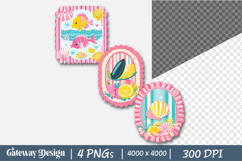 Summer Seafood Frame Png Sublimation Product Image 1