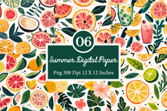 Summer Seamless Digital Paper, Summer PNG Product Image 1