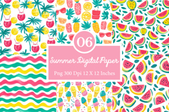 Summer Seamless Digital Paper, Summer Sublimation Product Image 1