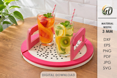 Summer Kitchen Serving Tray Laser Cut. Drink Tray SVG Product Image 1