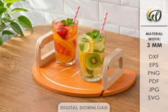 Summer Serving Tray Laser Cut.Cocktail Tray. Treat Board SVG Product Image 1