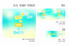 summer skinny tumbler sublimation and mug and pen designs